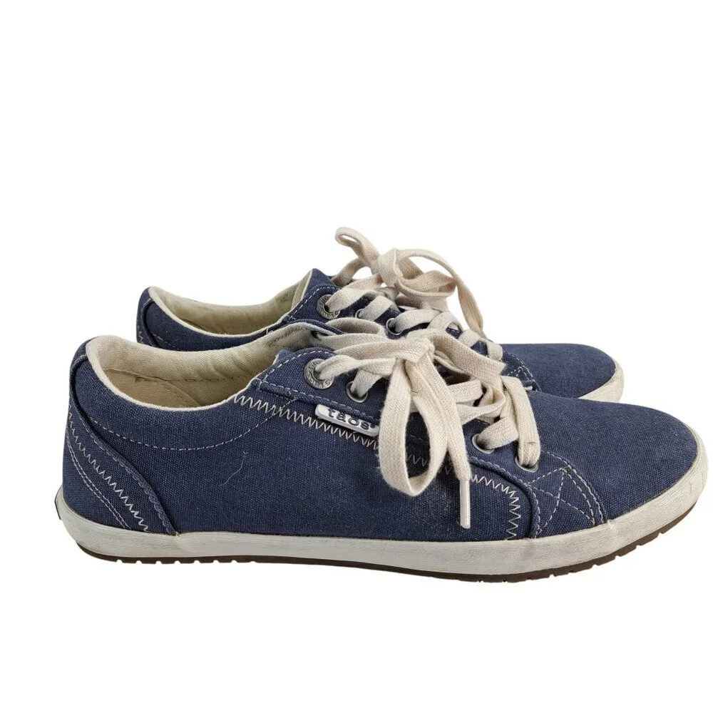 Taos Star Blue Low Top Tennis Shoes Sneakers Size 8.5 Indigo Comfort Canvas
